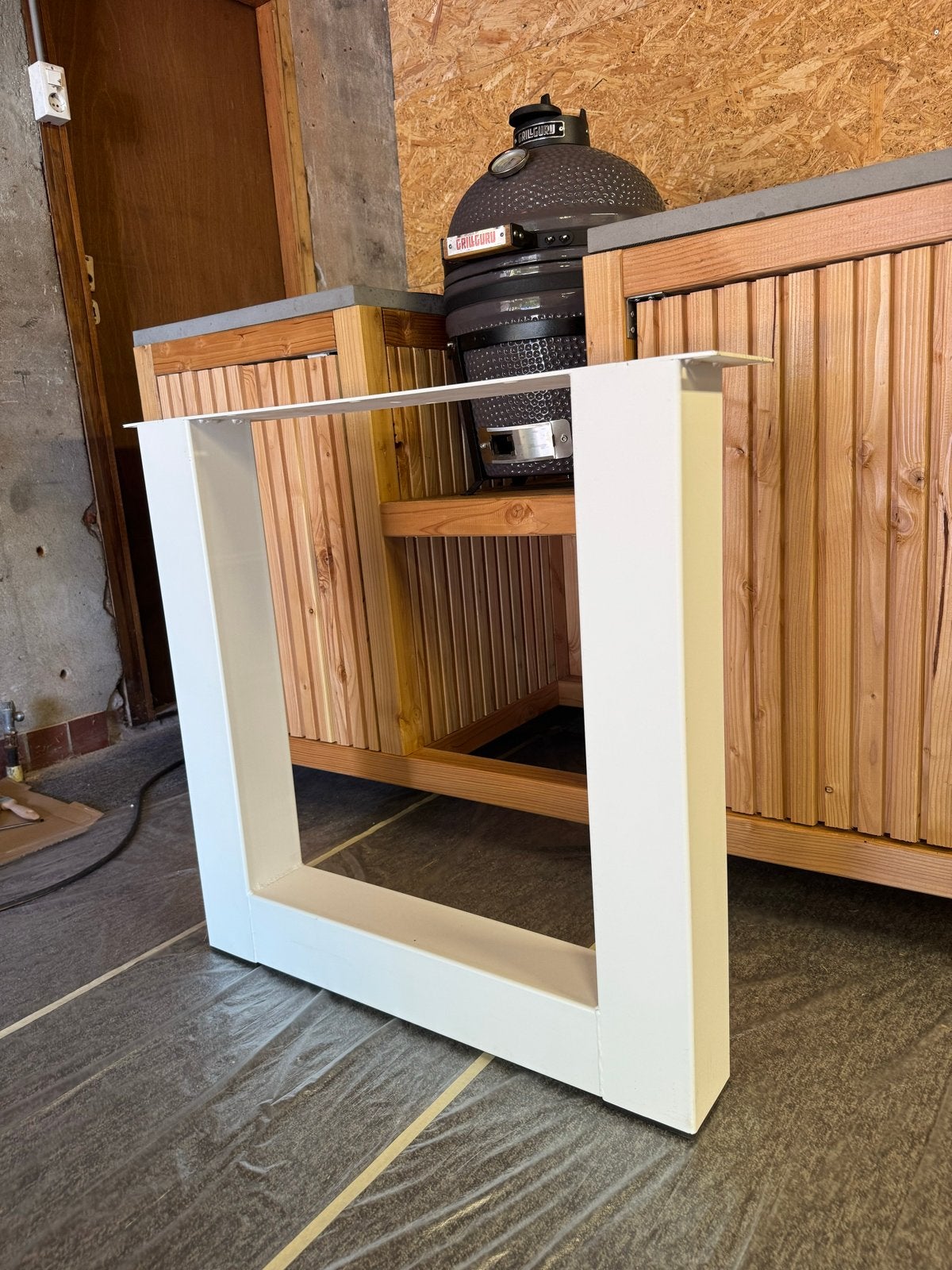 2x Stalen gepoedercoat U-model tafelpoot 10x10cm koker, Ophalen, Tafelpoot, Minder dan 50 cm, 50 tot 100 cm