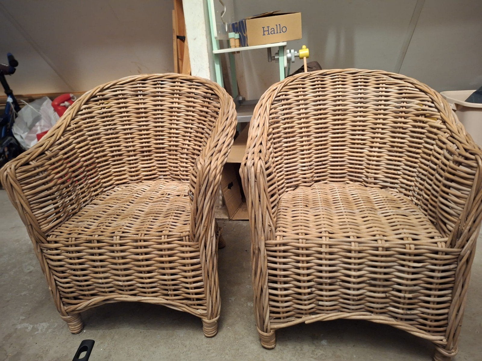 Twee rotan kinderstoeltjes, Ophalen, Gebruikt, Stoel(en)