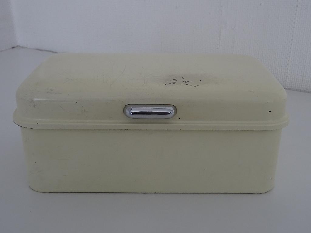 Retro Emaille koektrommel in de kleur wit/creme, Ophalen of Verzenden, Huis en Inrichting