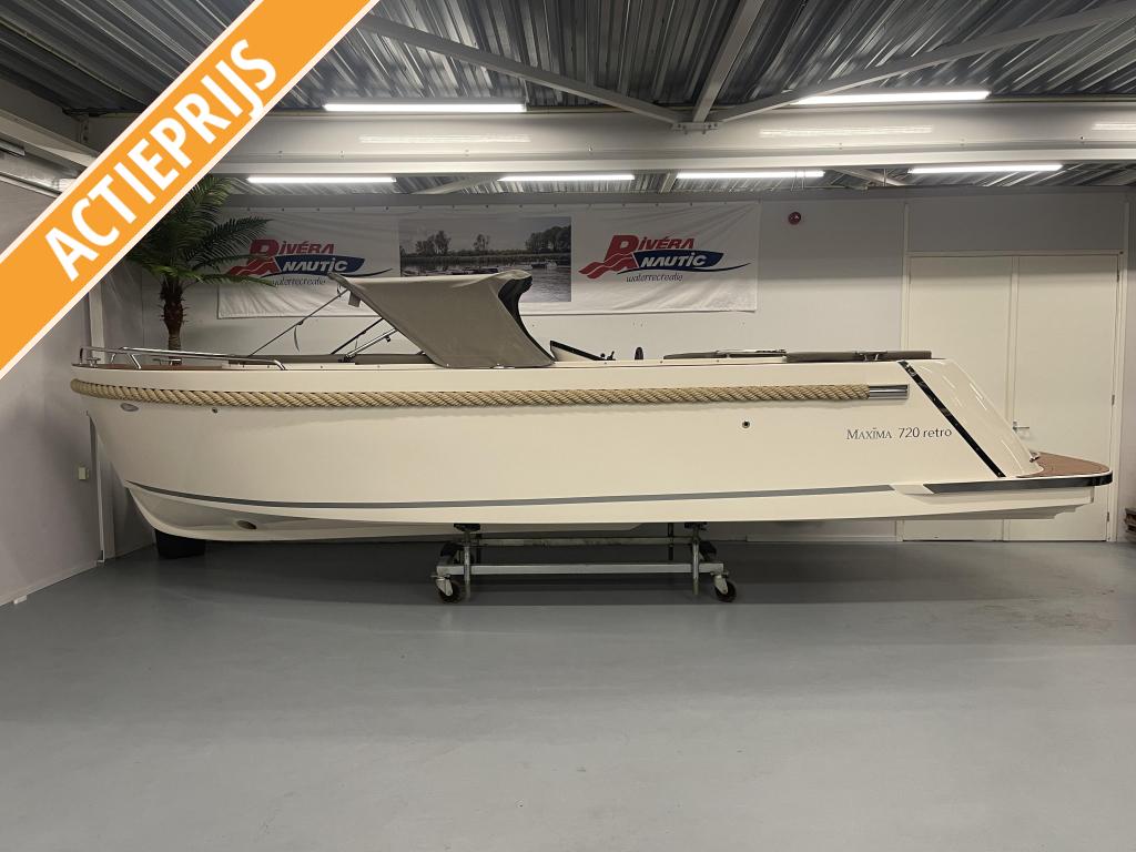 Maxima 720 Retro ral kleur met Honda 100 pk, Watersport en Boten, Overige merken, Elektrische start, Tender, Nieuw