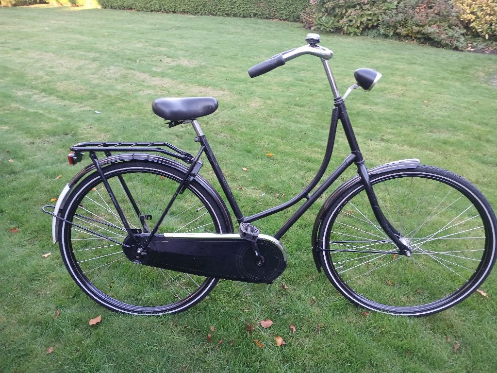 Omafiets 28 inch, frame 57 cm, zwart, technisch 100%, Terugtraprem, Gebruikt, 56 cm of meer, Ophalen