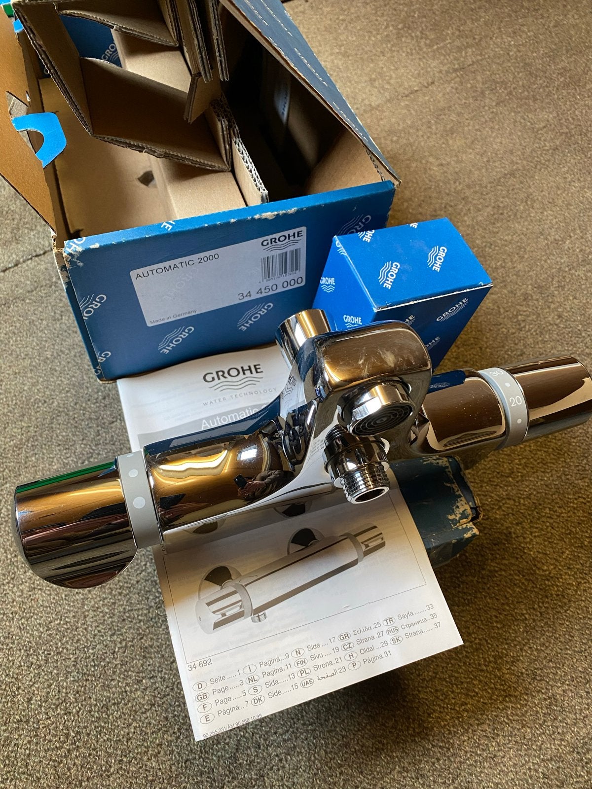 Grohe Thermostatische Bad Mengkraan 150-3/4 Nieuw in Doos, Ophalen of Verzenden, Nieuw, Chroom, Bad