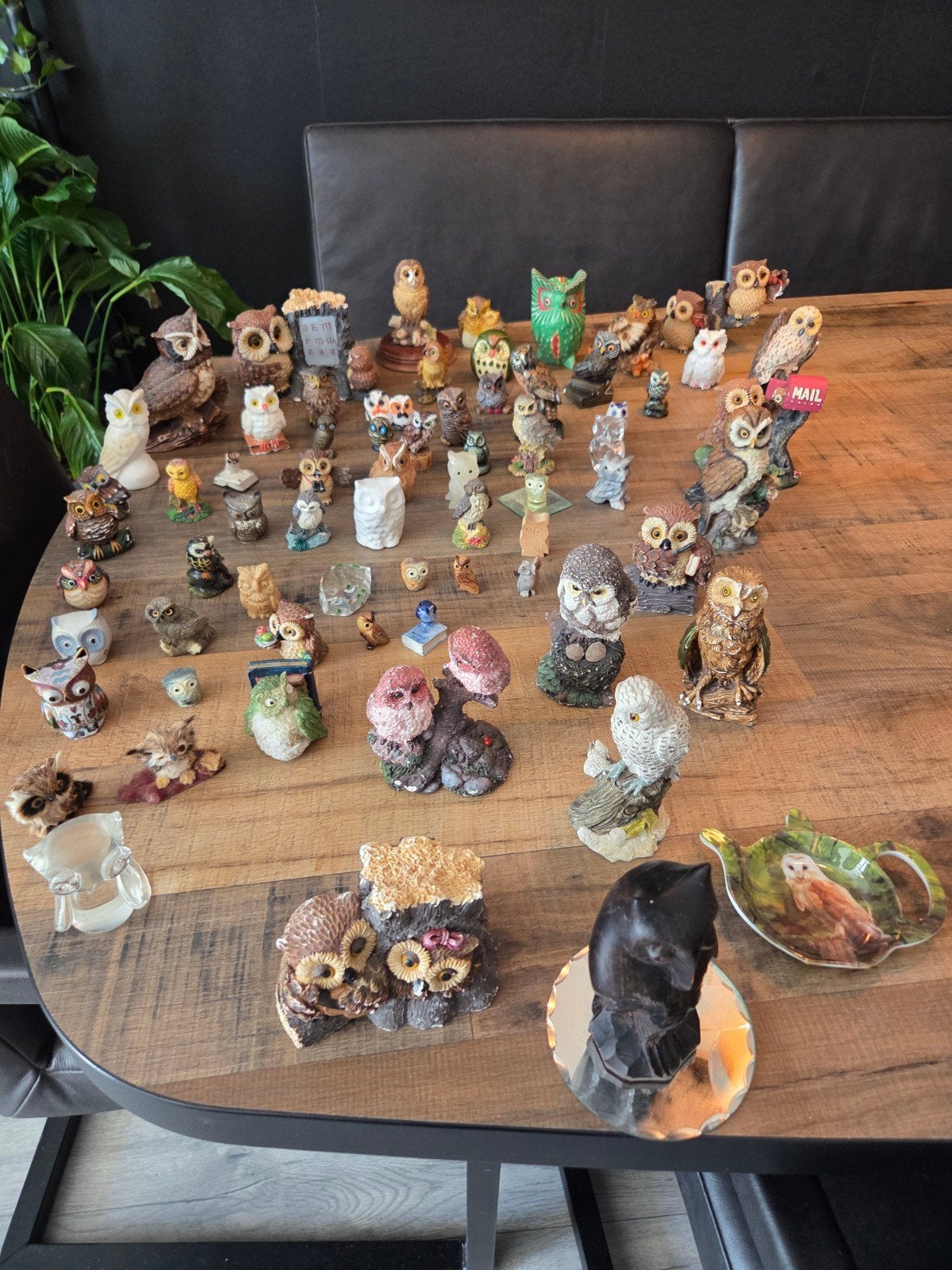 Grote collectie uilen beeldjes - Diverse materialen, Ophalen of Verzenden, Gebruikt, Vogel, Beeldje of Figuurtje