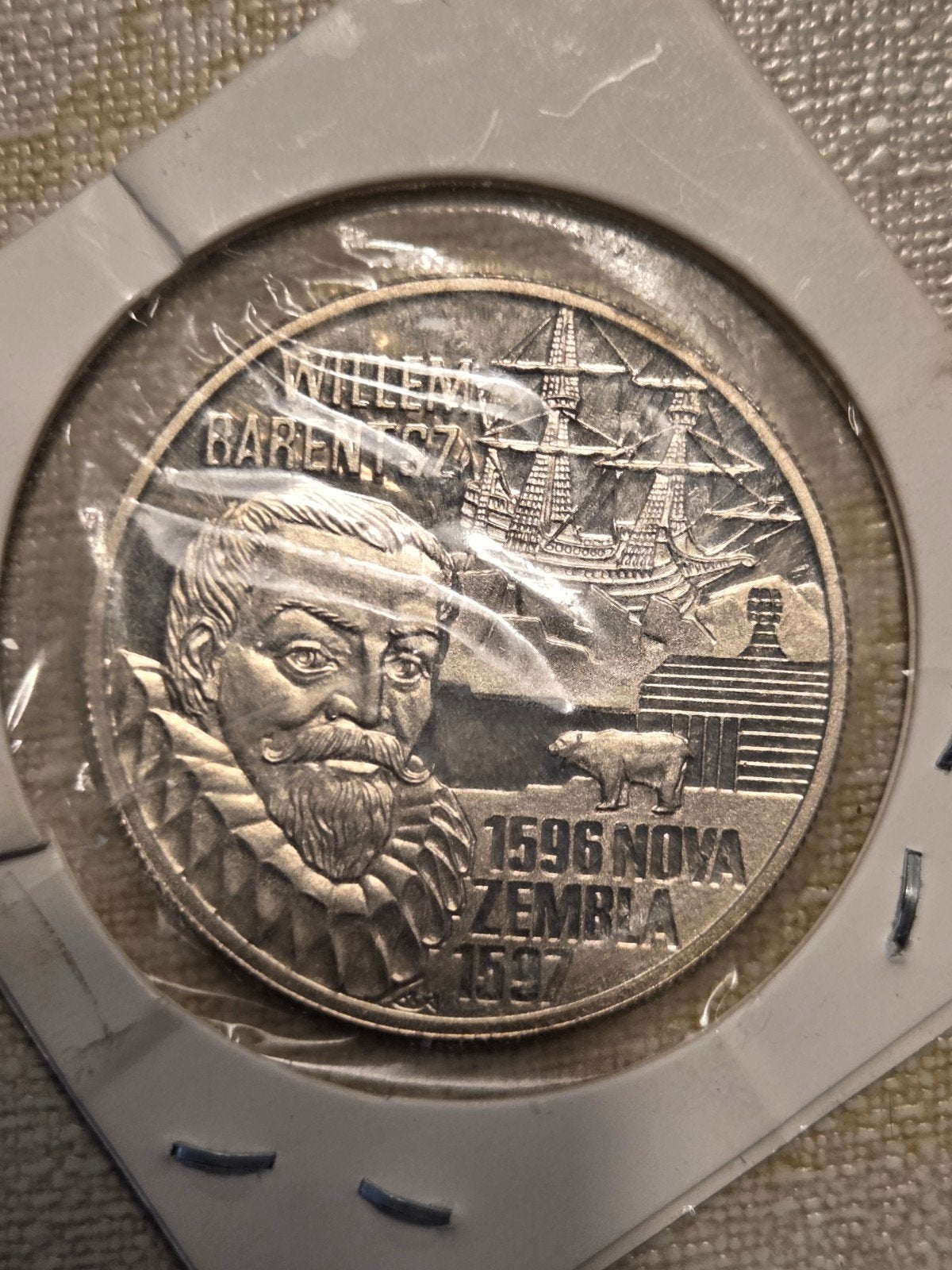 Zilveren 20 Euro munt 1996 Willem Barentsz Nova Zembla, Ophalen of Verzenden