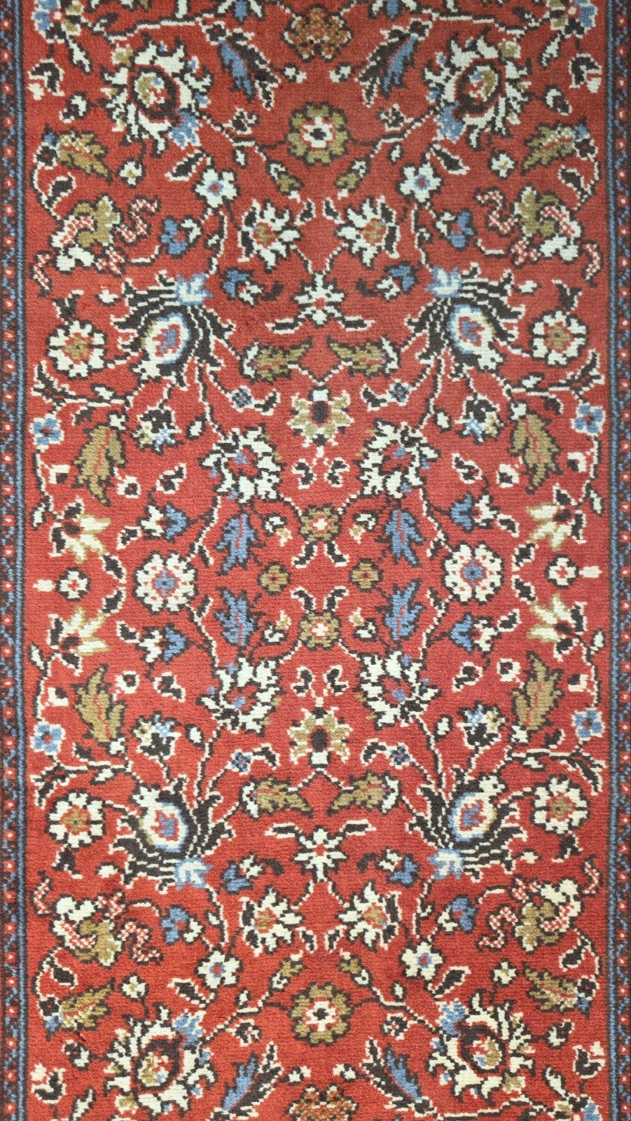 Vintage oosters wol retro vloerkleed floral terra 66x137cm, Gebruikt, 100 tot 150 cm, Traditioneel, Klassiek, Oosters, Goud