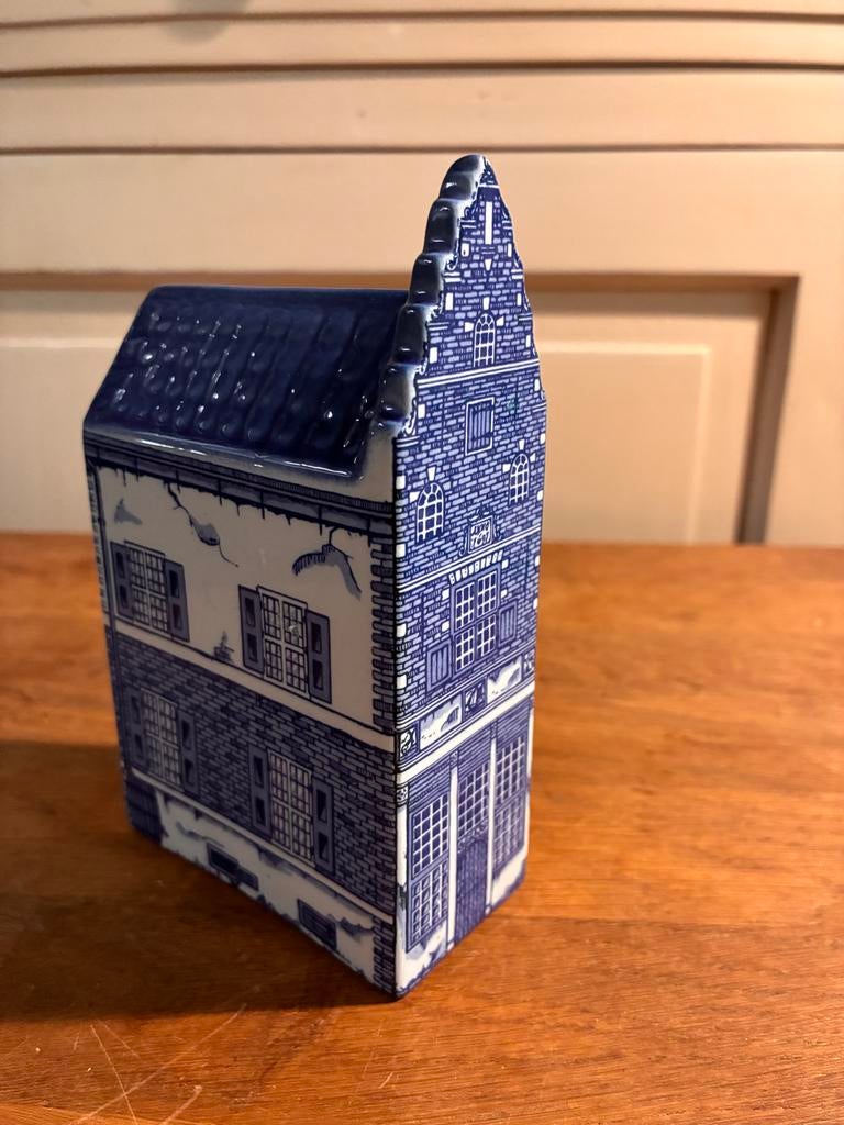 Delfts Blauw Trapgevel Huisje 1620 Handbeschilderd Holland, Antiek en Kunst, Antiek | Porselein, Ophalen of Verzenden