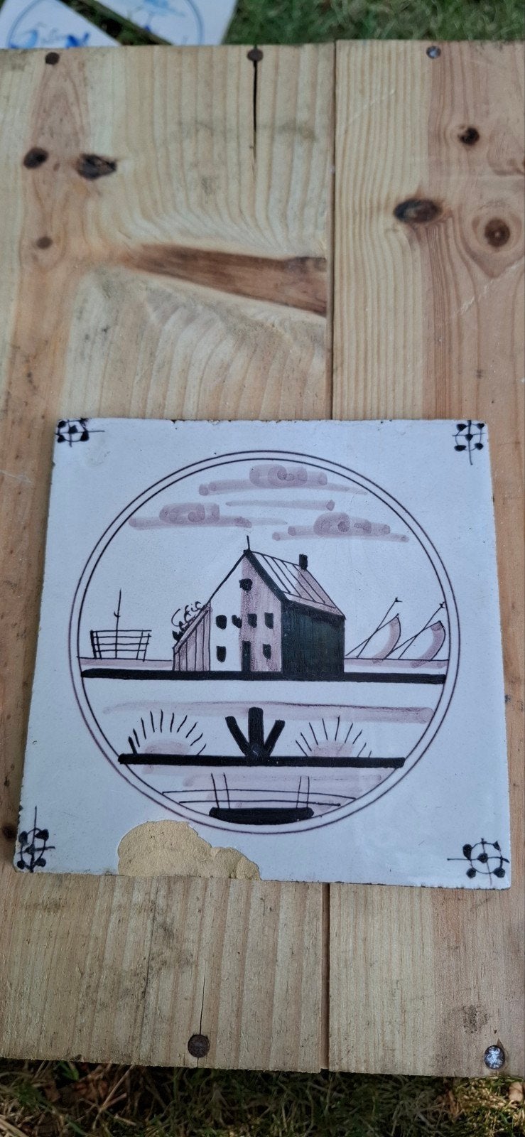 11 antieke tegel Makkum of Harlingen rond 1850, Ophalen of Verzenden