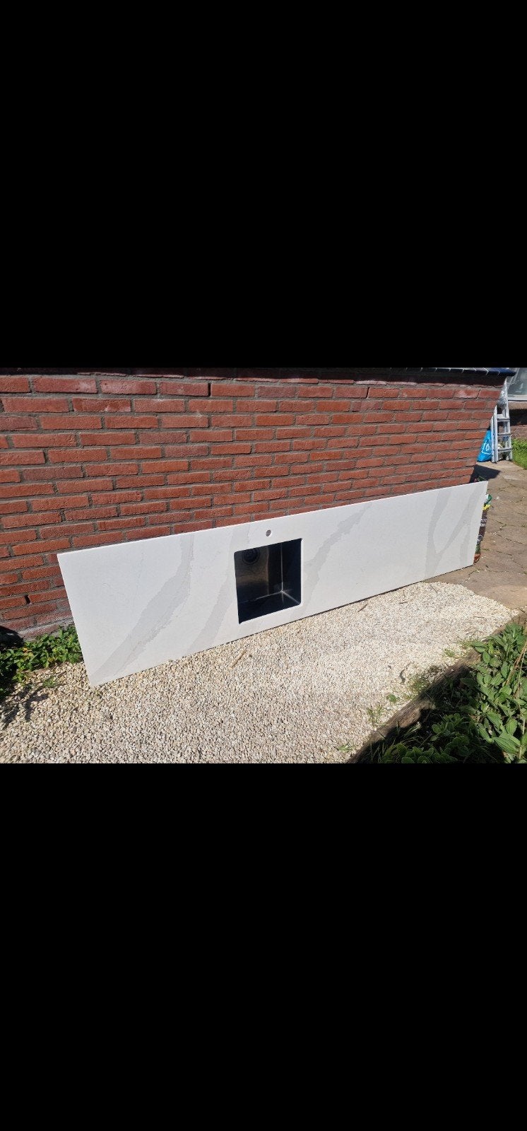 Composiet Keukenblad Calacatta Gold met Lanesto Wasbak, Ophalen, Zo goed als nieuw
