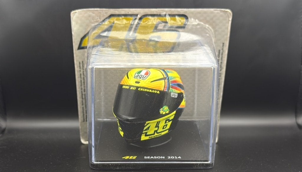 Valentino Rossi #46 helm miniatuur schaal 1:5 Season 2014, Ophalen of Verzenden, Zo goed als nieuw, 1:5 t/m 1:8, Motor