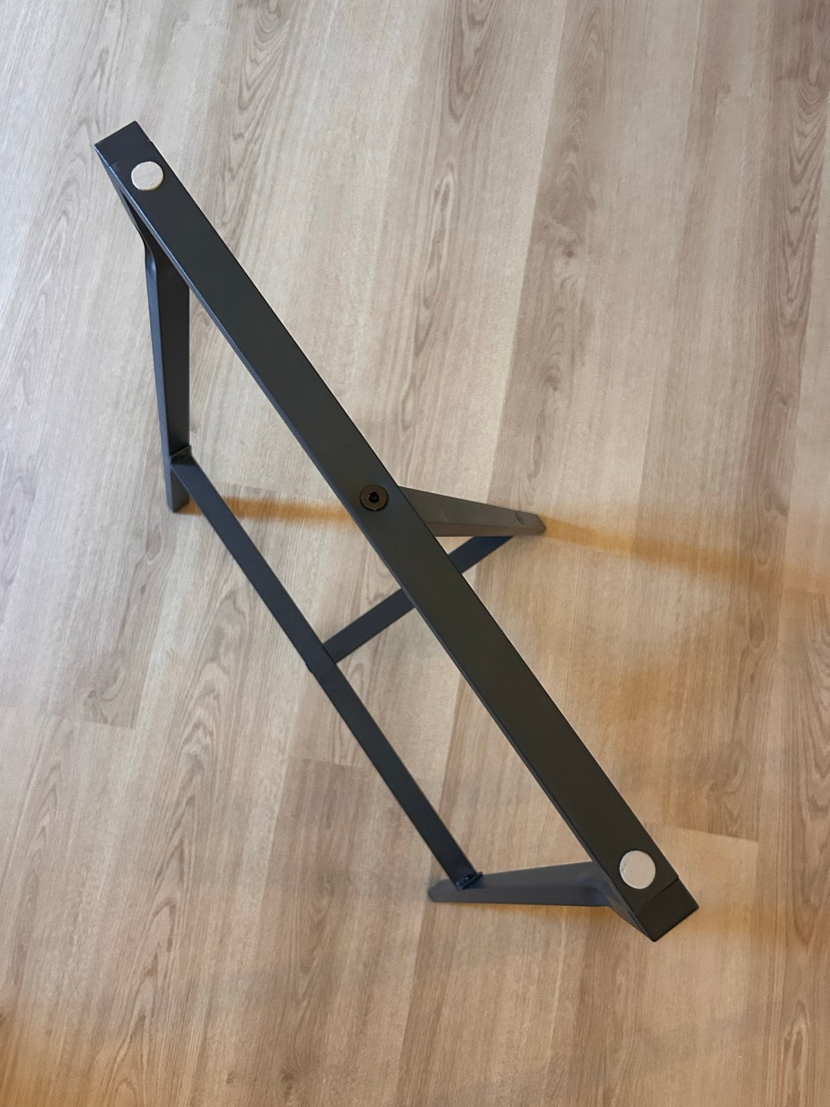 IKEA LERBERG schraag - Donker grijs metalen tafelpoot, Ophalen, Tafelpoot, Gebruikt, Minder dan 50 cm