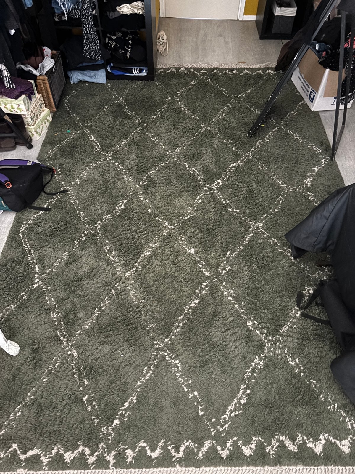 Groen vloerkleed 2x3 meter, nette staat, Ophalen, Gebruikt, 200 cm of meer, Rechthoekig