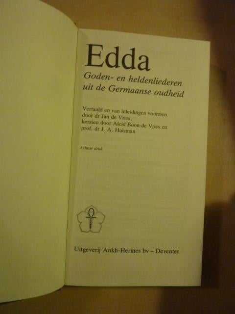 J. de Vries - Edda Goden- en heldenliederen, Boeken, Ophalen of Verzenden, Zo goed als nieuw