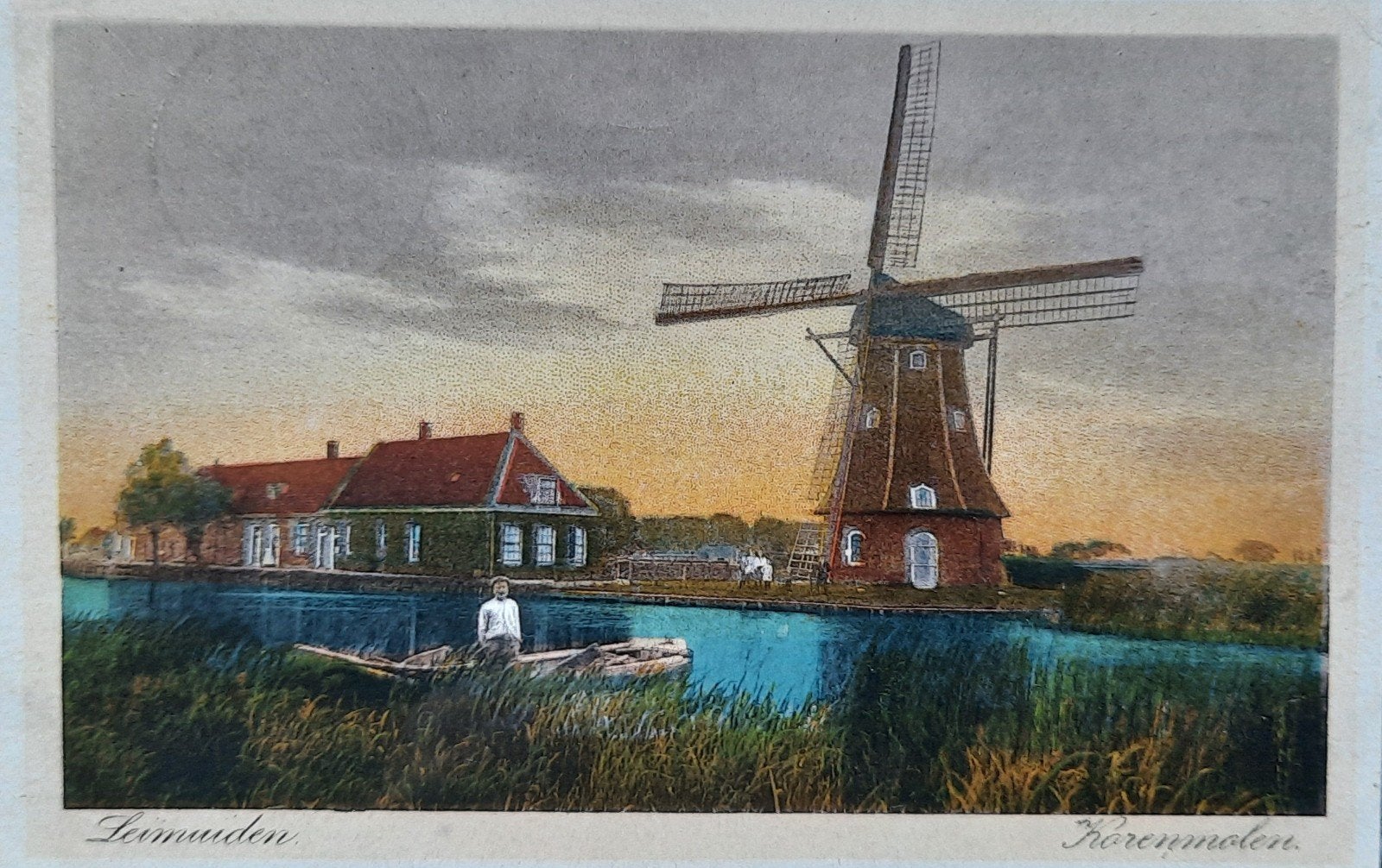 Ansichtkaart molen Leimuiden, Ophalen of Verzenden, Voor 1920, Gelopen, Zuid-Holland