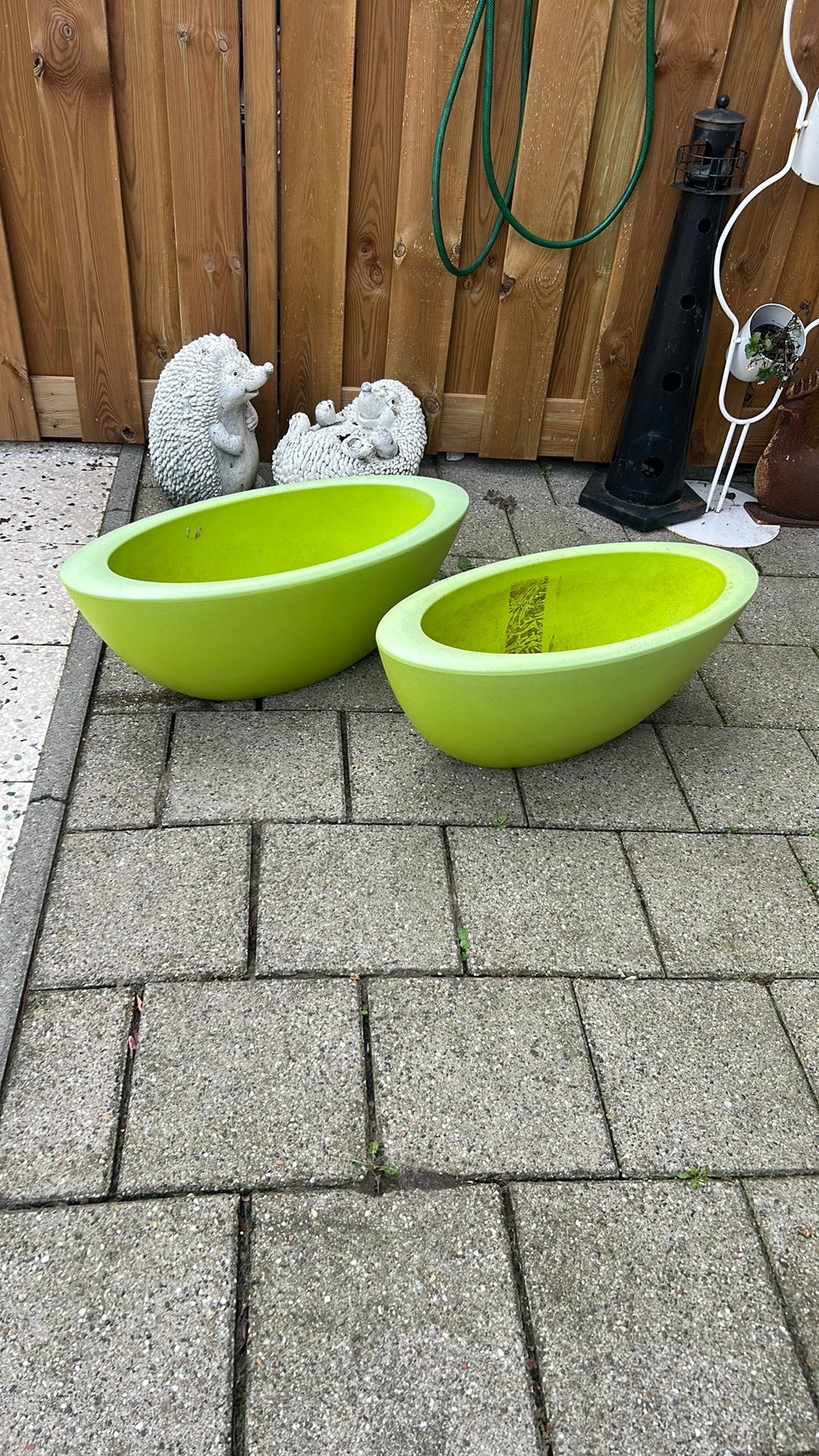 Bloembakken/plantenbakken Elho Pure Soft Oval Lime groen, Ophalen, Gebruikt, Rond, Kunststof
