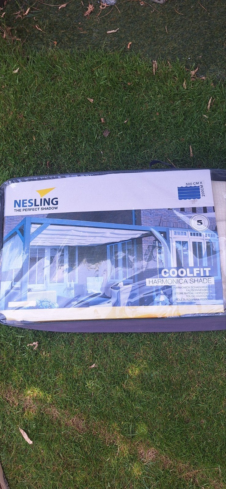 Nesling Coolfit Harmonica Shade 200x500 cm Off White, Tuin en Terras, Overige typen, Nieuw, Ophalen of Verzenden, Minder dan 250 cm