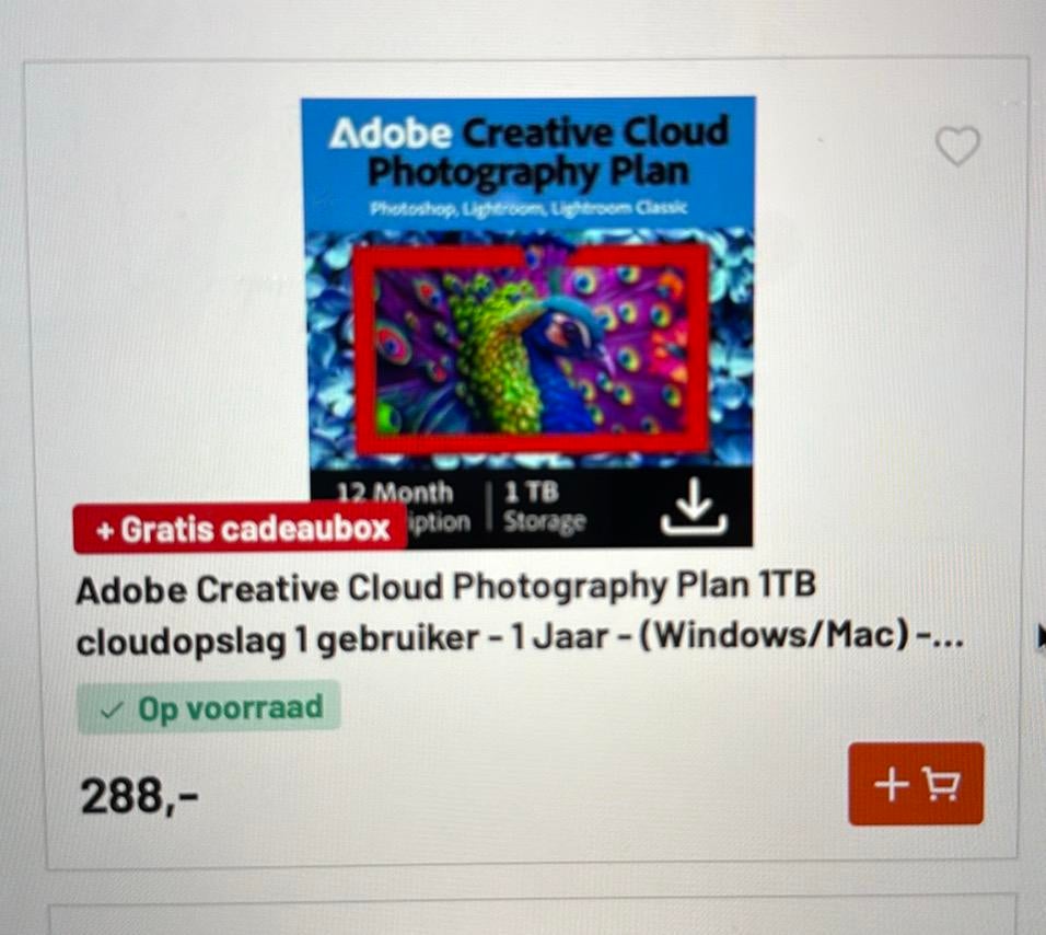 Adobe Creative Cloud Photography Plan windows en mac, Computers en Software, Ophalen of Verzenden, Nieuw