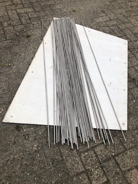 56 st RVS rond massief staven, 8 mm doorsnede, Doe-het-zelf en Verbouw, Ophalen, Gebruikt, Overige metalen
