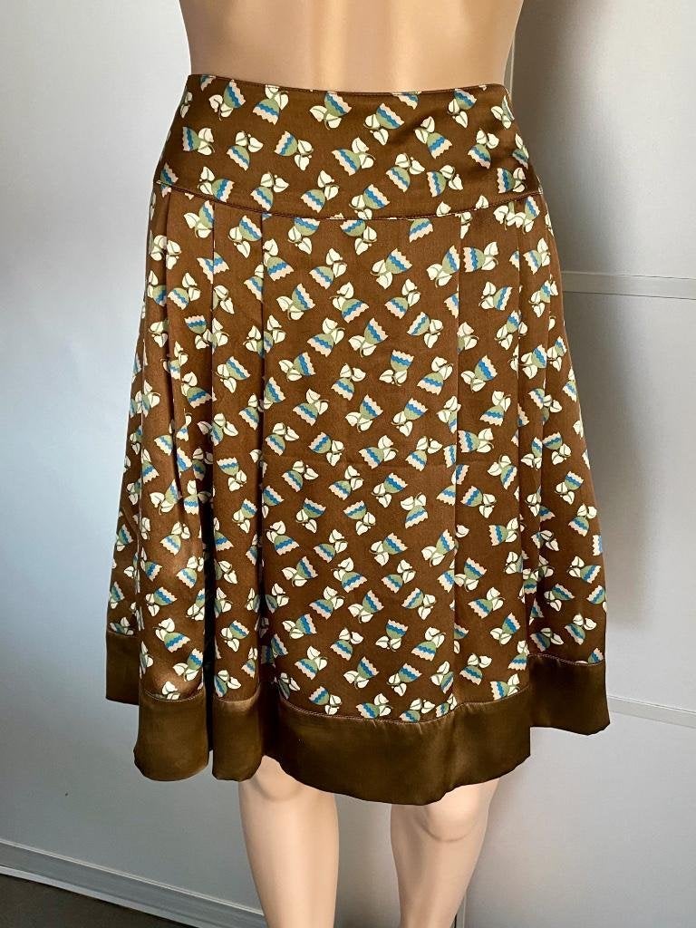 i520 Nieuw: Essentiel maat 42=L zijden rok bruin/goud, beige, Kleding | Dames, Rokken, Bruin, Maat 42/44 (L), Nieuw, Ophalen of Verzenden