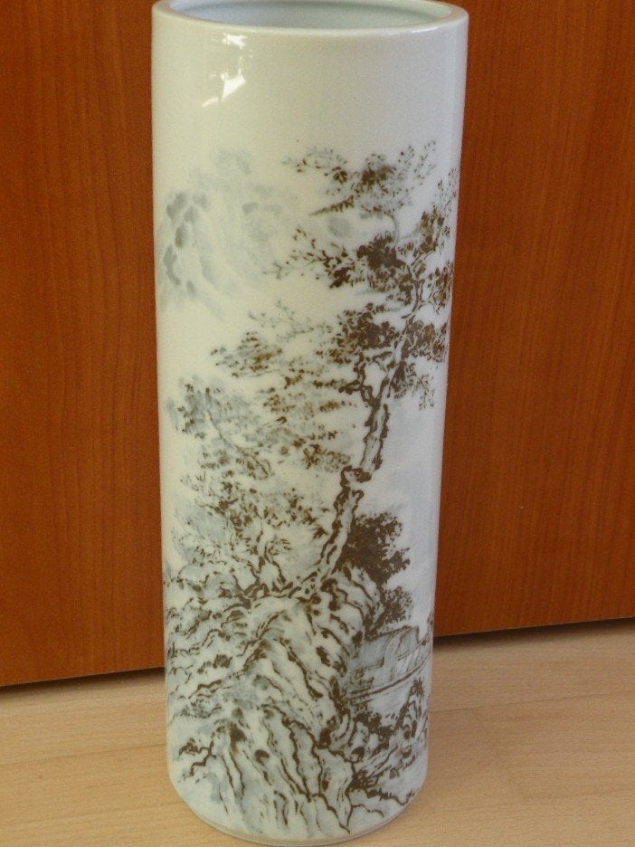 Vaas / penseelpot met prachtige afbeeldingen. Japans., Antiek en Kunst, Ophalen of Verzenden