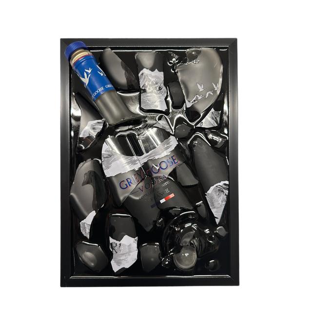 Grey goose vodka broken bottle schilderij, Ophalen of Verzenden