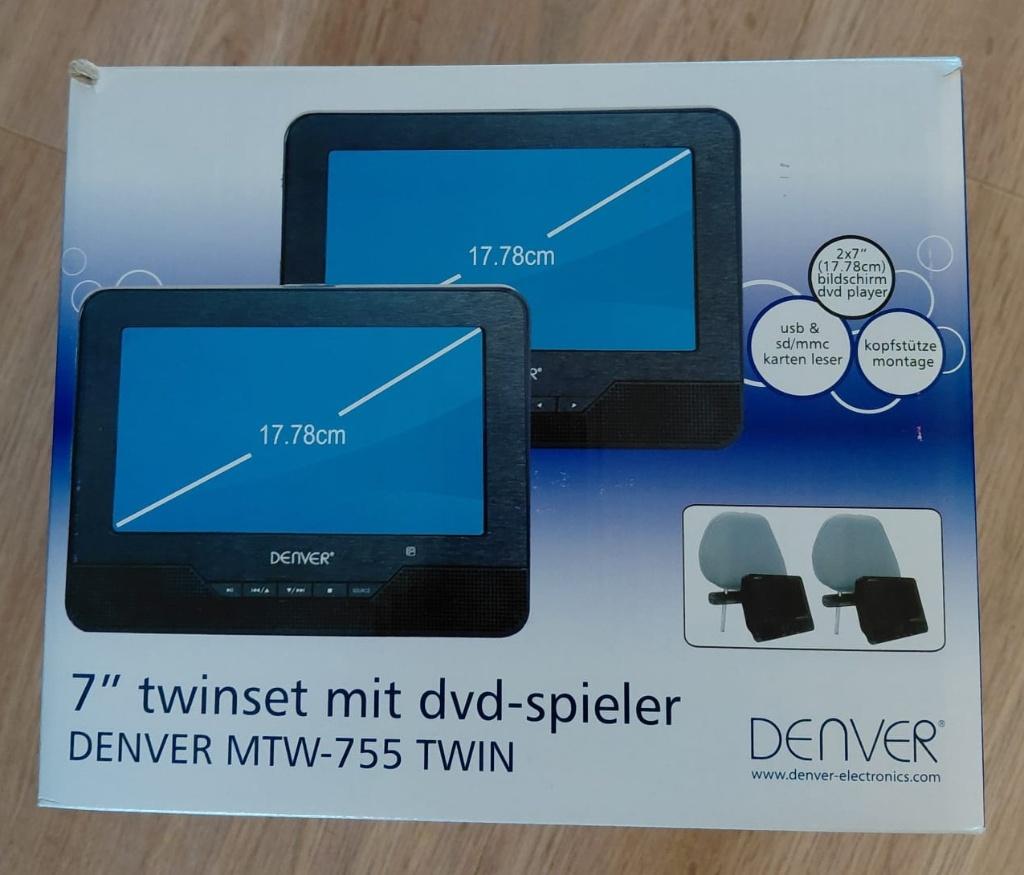 Nieuw! Denver MTW-755 Twin 7 Inch DvD Schermen, Verzenden, Draagbaar, Nieuw, Overige merken