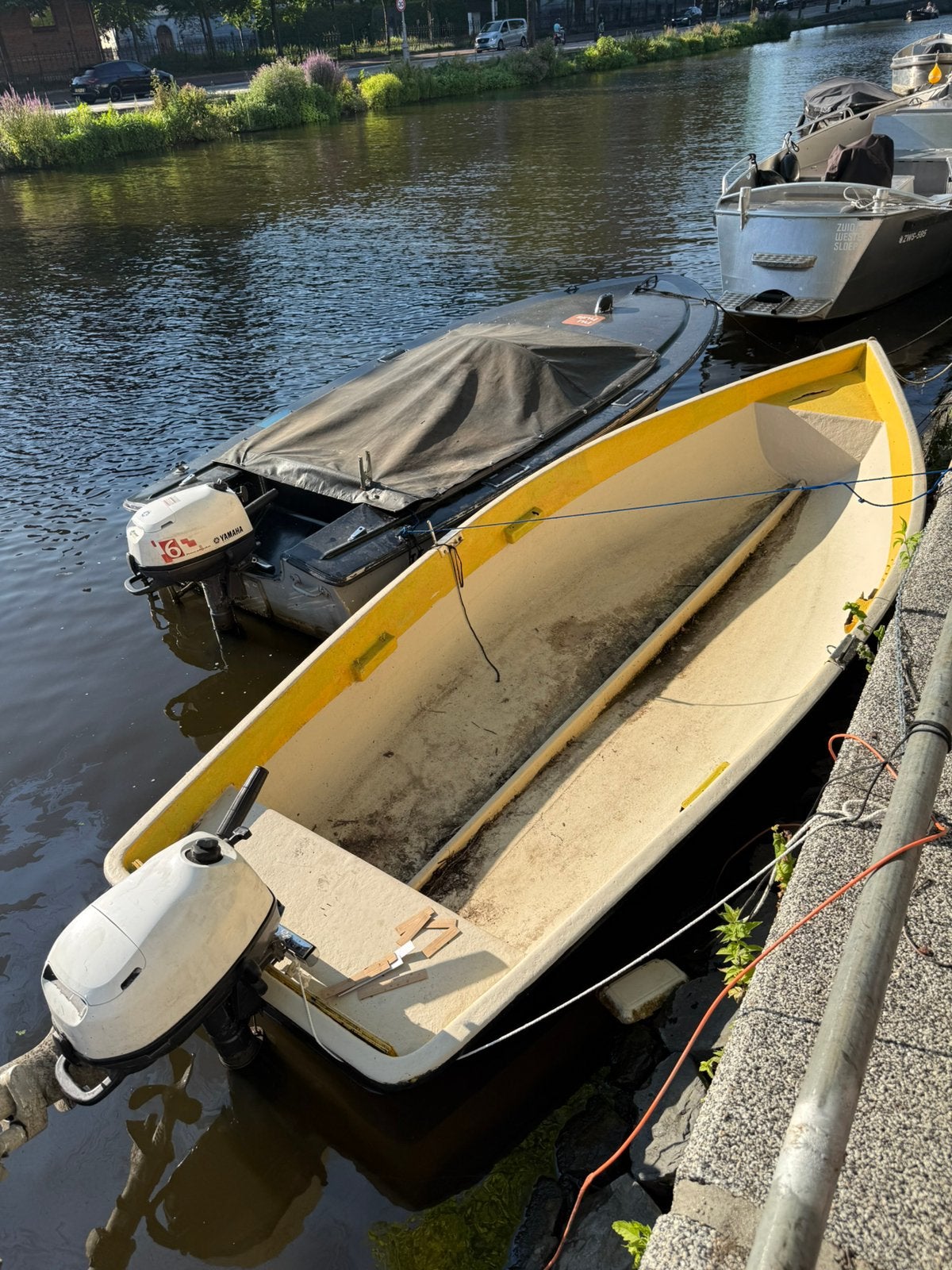 4.5m Sloep Te Koop met Yamaha 5pk, Watersport en Boten, Ophalen, Zo goed als nieuw