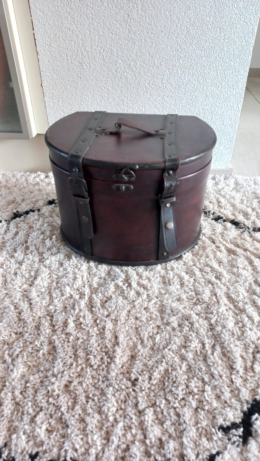 Decoratieve opbergkist / hoedenkist, Huis en Inrichting, Overige houtsoorten, Minder dan 50 cm, Gebruikt, Minder dan 50 cm