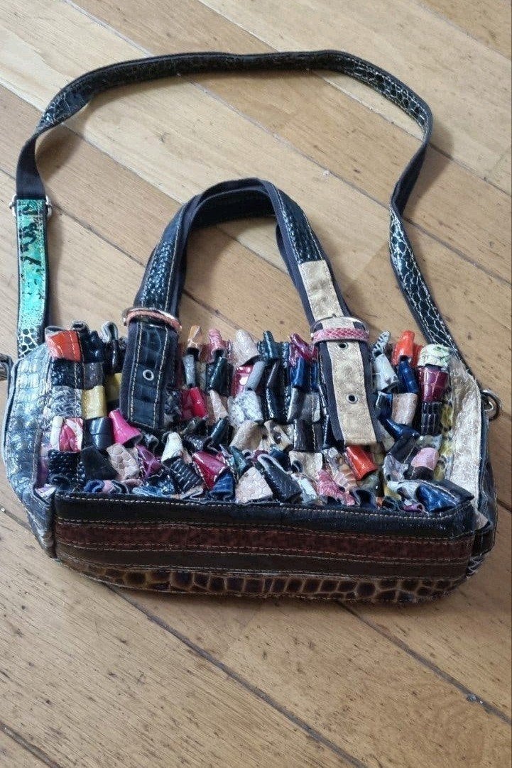 leuke tas met kleurrijke patchwork details, Ophalen of Verzenden, Zo goed als nieuw, Overige kleuren, Schoudertasje