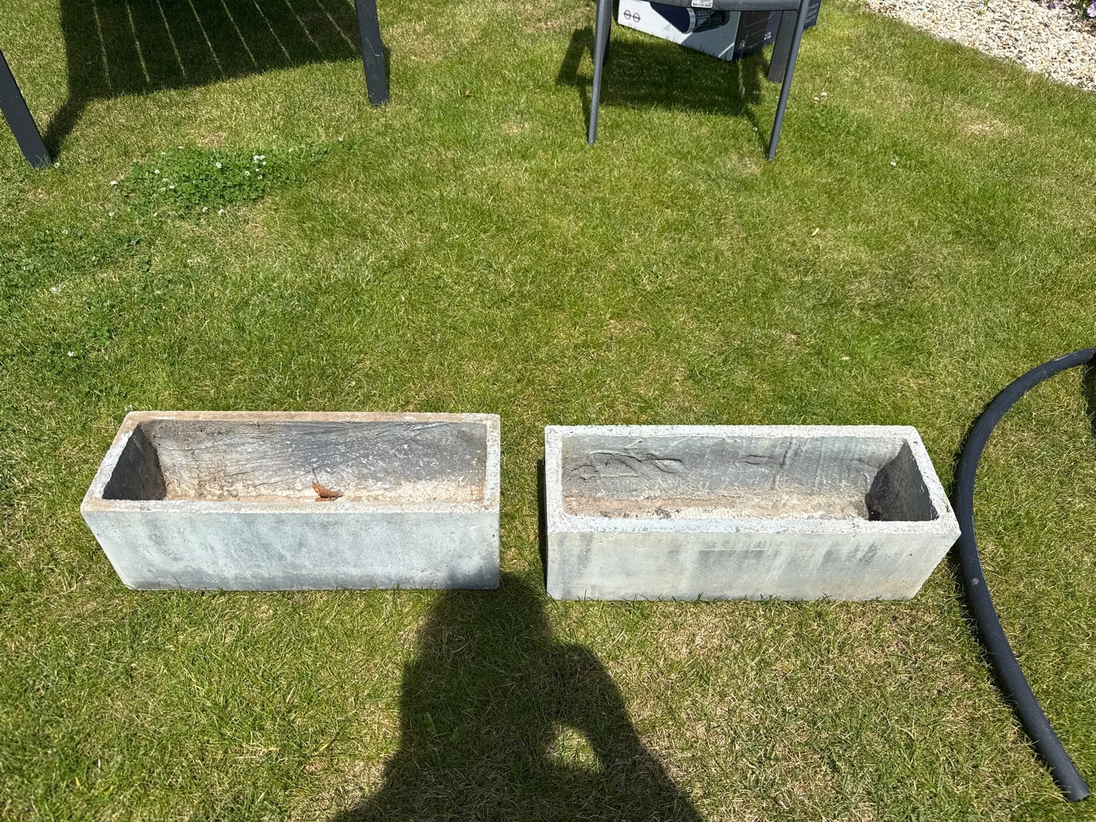 Betonlook bloembakken - Set van 2, Ophalen, Gebruikt, Minder dan 30 cm, Binnen
