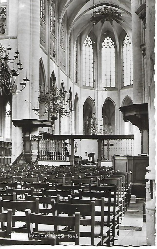 Breda- -Interieur Grote Kerk., Verzenden, 1960 tot 1980, Gelopen, Noord-Brabant
