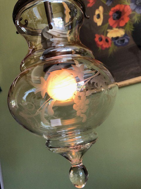 Hanglamp, hallamp, Italiaans, Murano, vintage, jr 60/70, Huis en Inrichting, Lampen | Hanglampen, Ophalen of Verzenden, Glas