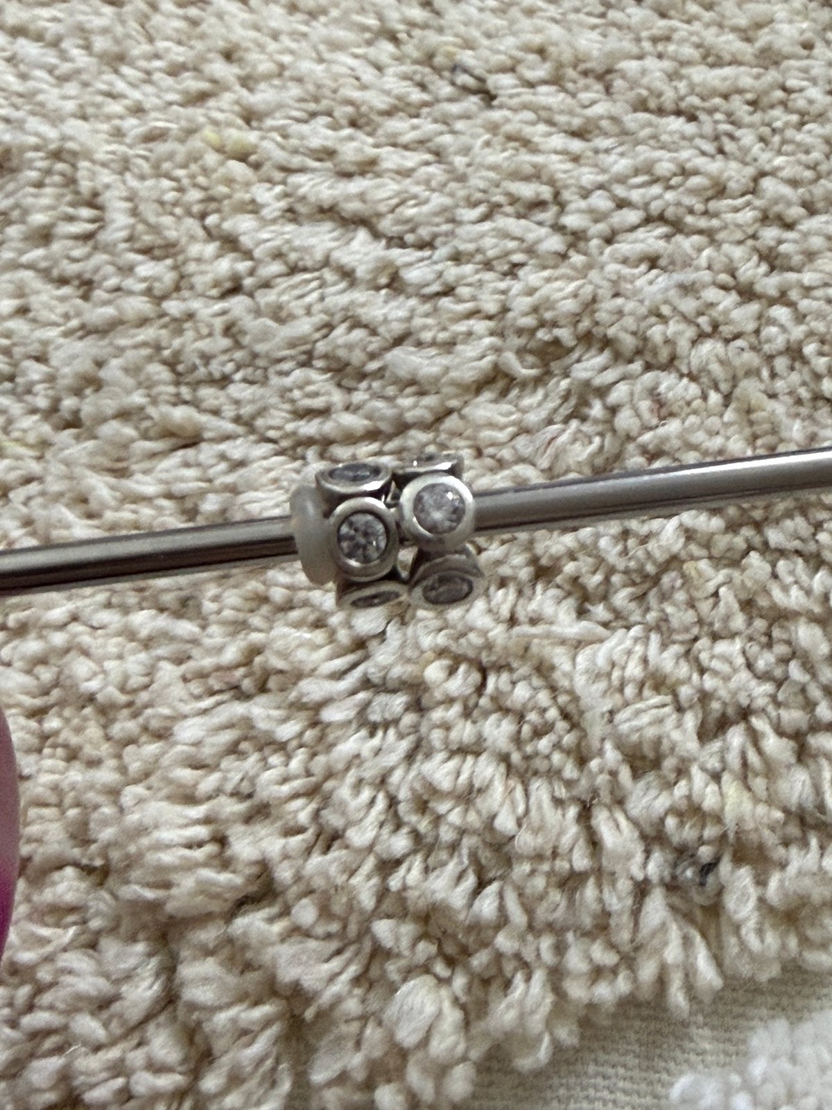 2 Pandora bedel spacers steentjes rond zilver, Ophalen of Verzenden, Zo goed als nieuw, Zilver, Pandora