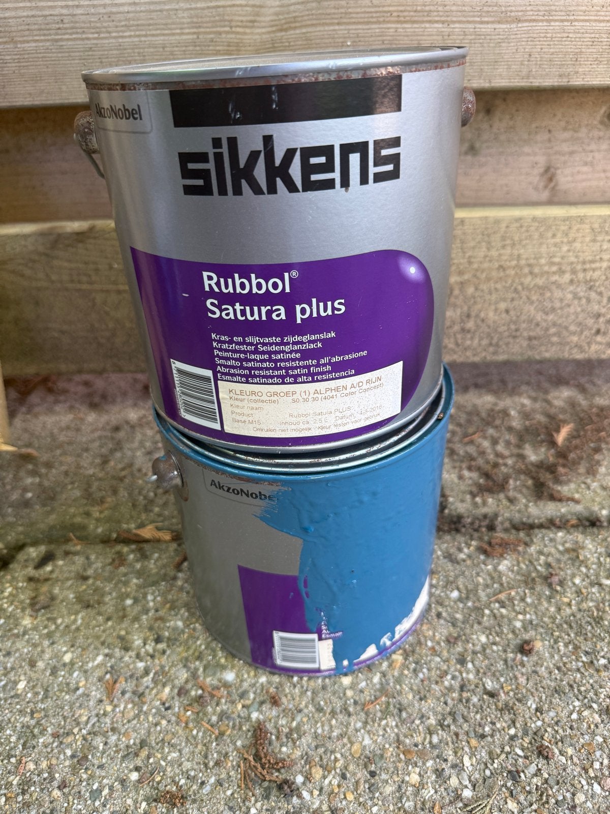 NIEUW BLIK! Sikkens Rubbol Satura Plus Zijdeglanslak 2.5L, Ophalen, Blauw, Nieuw, Lak