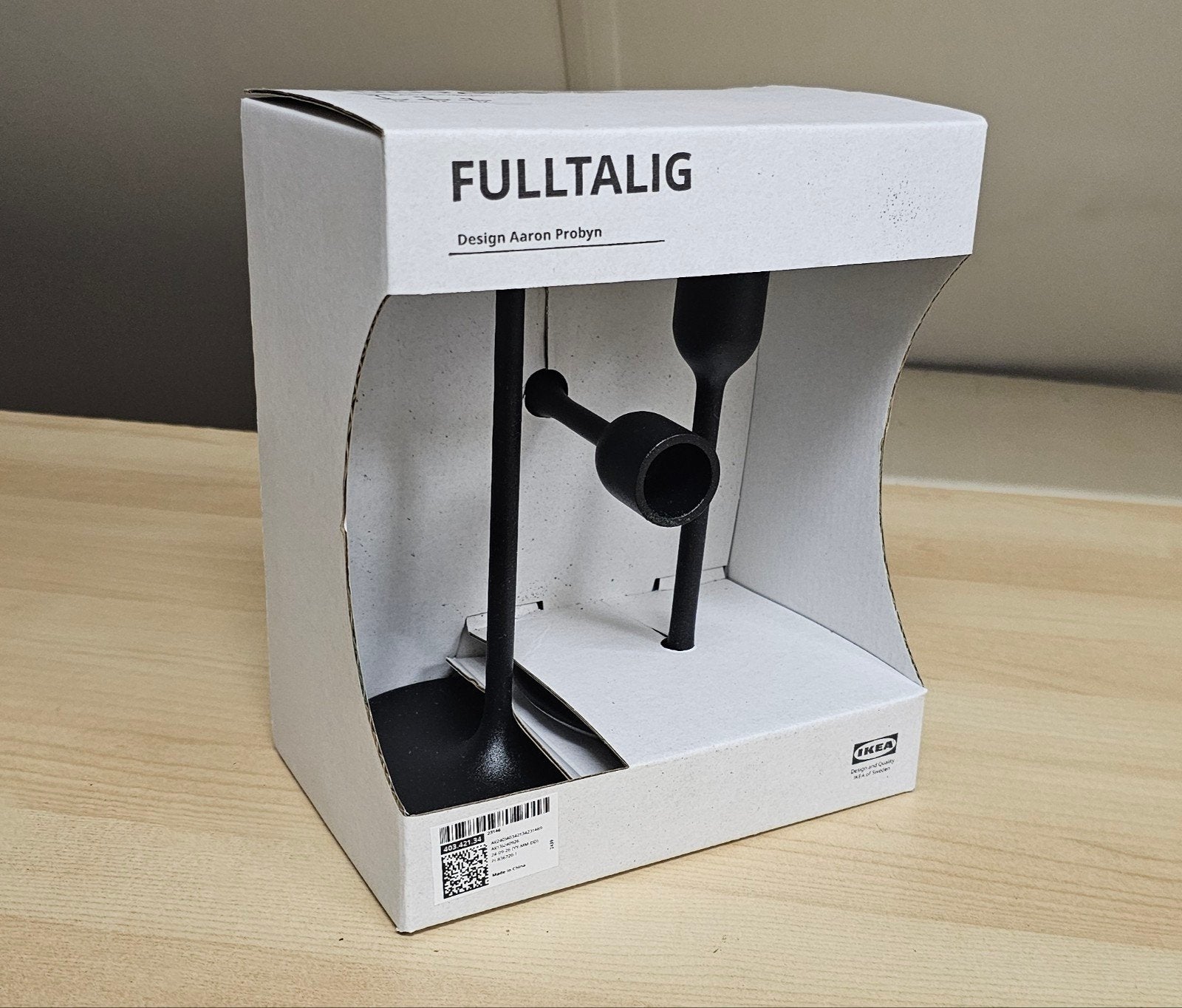 Ikea kandelaars Fulltalig zwart, Huis en Inrichting, Woonaccessoires | Kandelaars en Kaarsen, Ophalen of Verzenden, Zwart, IKEA