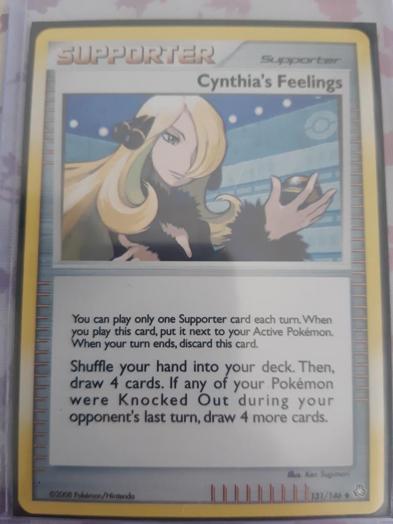 Cynthia's Feelings Holo Supporter Pokémon Kaart, Ophalen of Verzenden, Zo goed als nieuw, Losse kaart, Foil