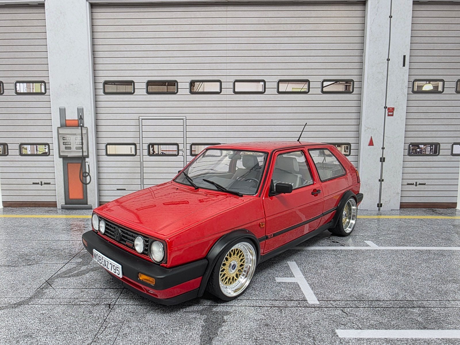 Vw Golf GTi G60 MK2 1:18 in OVP Verlaagd op BBS Velgen, Ophalen of Verzenden, Solido