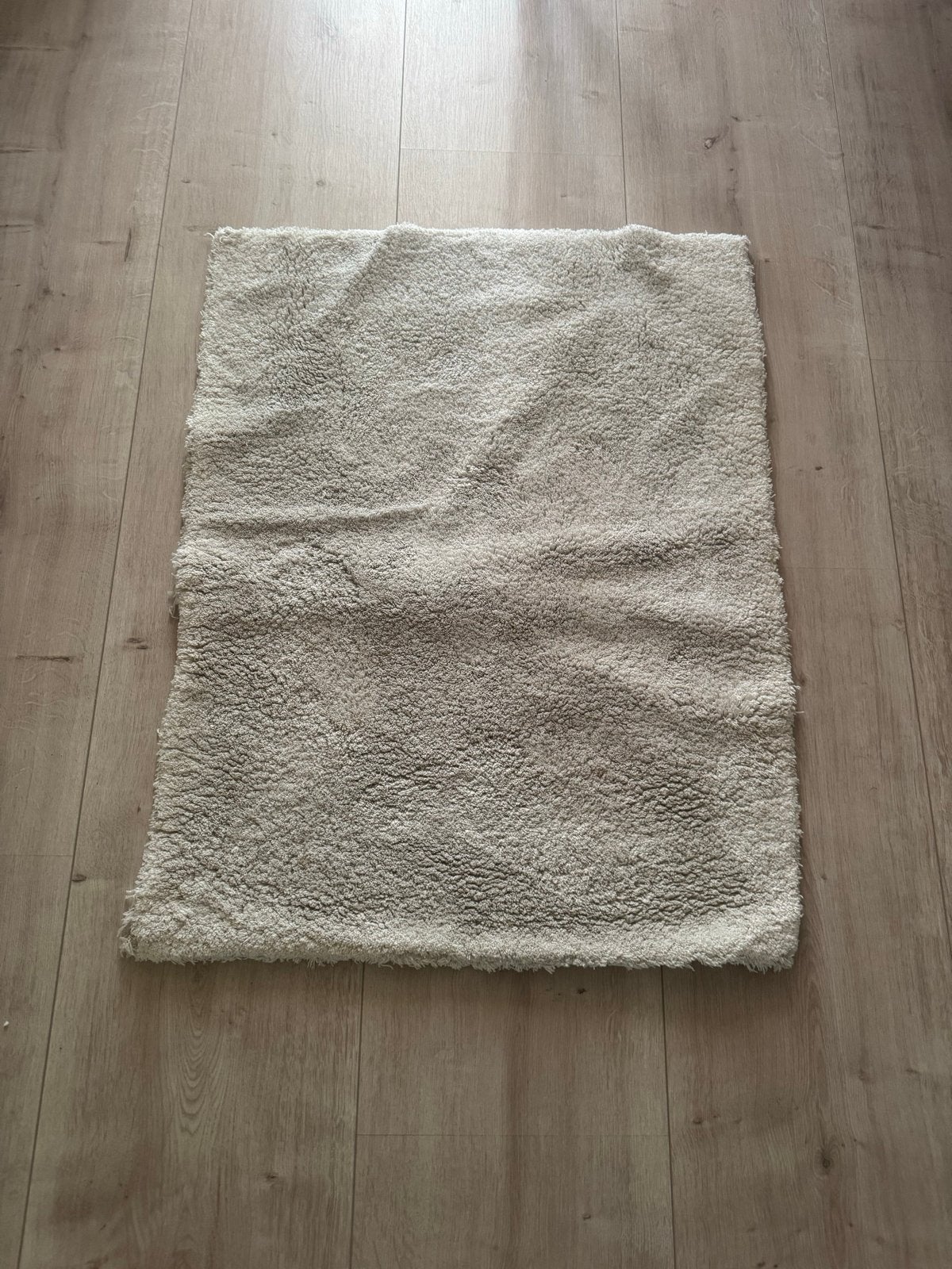 Vloerkleed zacht 100x70cm, Gebruikt, Beige, Rechthoekig, 50 tot 100 cm