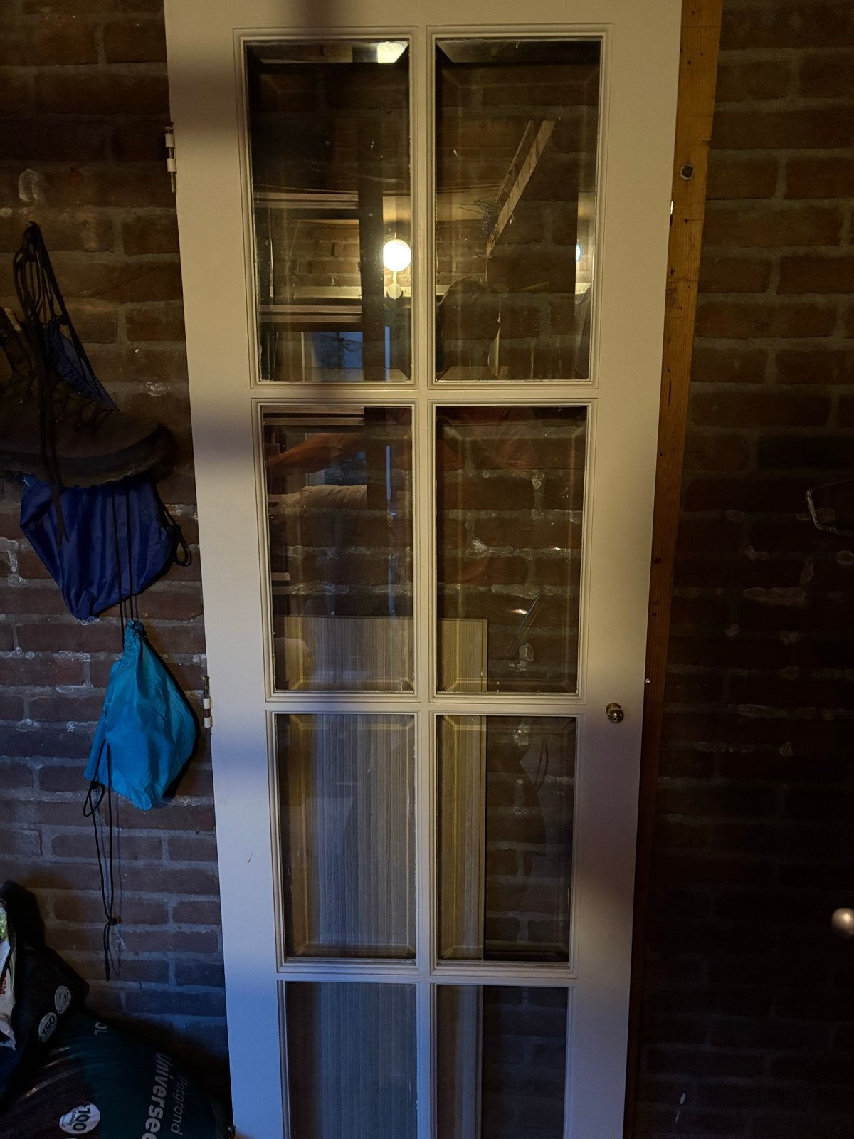 Witte binnendeur met glaspanelen, Ophalen, Gebruikt, 80 tot 100 cm, Binnendeur