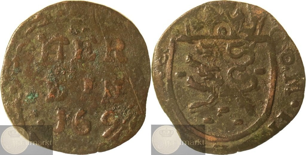 Reckheim - Duit 169 - ONGEDOCUMENTEERDE VARIANT, Postzegels en Munten, Munten | Nederland, Ophalen of Verzenden, Vóór koninkrijk