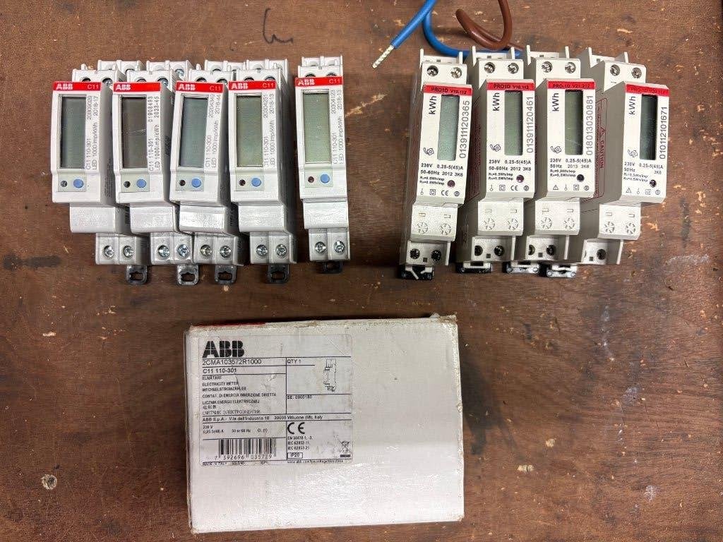 kilowattuur - kWh meter of tussenmeter 1 fase en 3 fase, Ophalen of Verzenden, Gebruikt, ABB, Overige typen