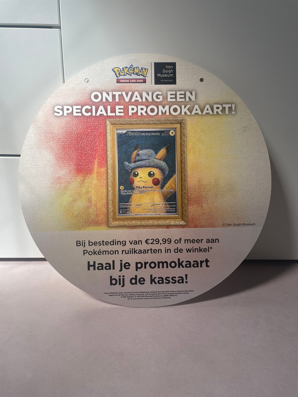 Kartonnen reclamebord pokemon/van gogh museum, Ophalen, Gebruikt, Overige typen