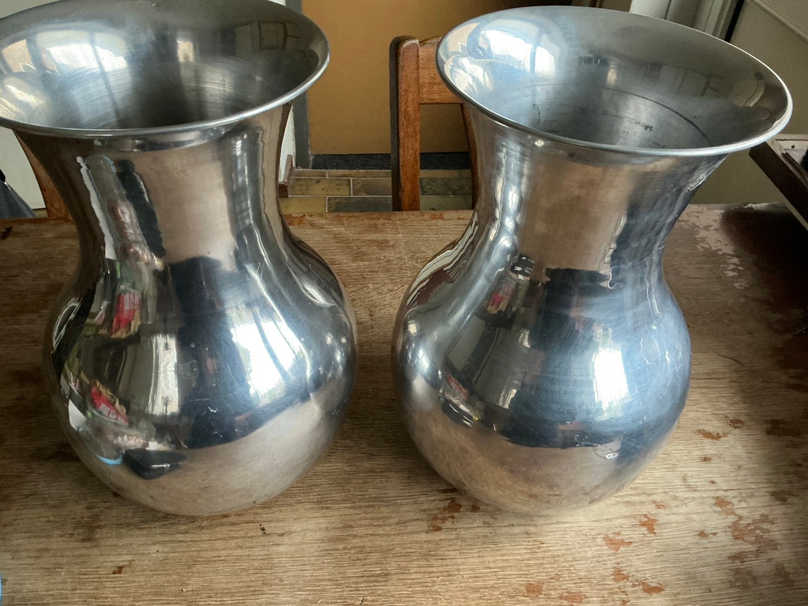 Aluminium grote vazen, Huis en Inrichting, Woonaccessoires | Vazen, Ophalen, Zo goed als nieuw