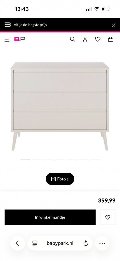 Commode sterre oatmeal, Kinderen en Baby's, Ophalen, 50 tot 70 cm, Nieuw, 100 cm of meer
