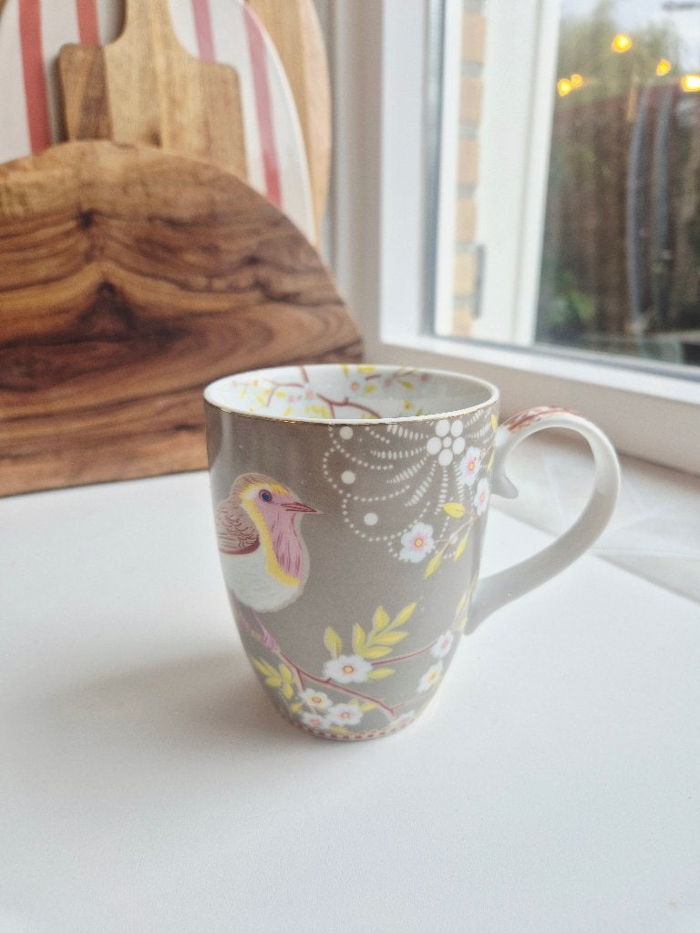Pip mok groot, beige met vogels en bloemen, Ophalen, Pip Studio, Zo goed als nieuw, Overige stijlen