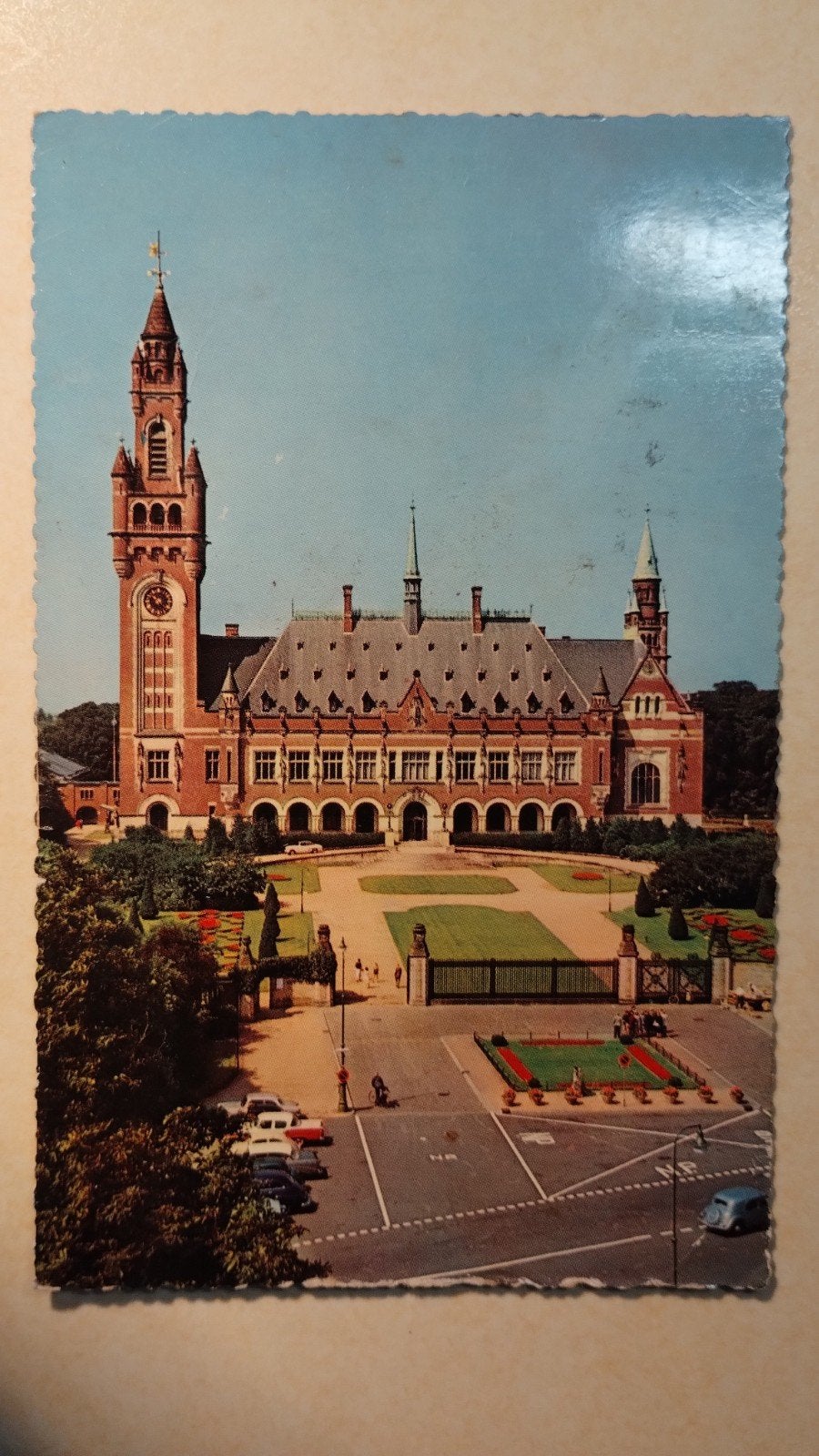 Oude ansichtkaart Vredespaleis Den Haag (1967), Ophalen of Verzenden, 1960 tot 1980, Gelopen, Zuid-Holland