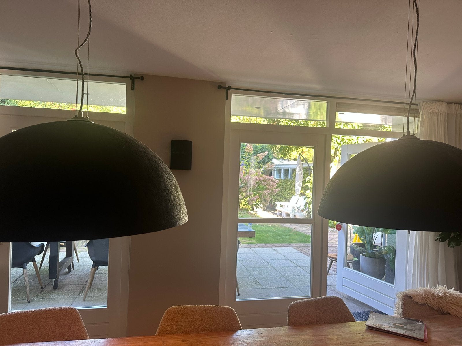 2x Mezzo Tondo Lampen Zwart/Koper - 70 cm Diameter, Ophalen of Verzenden, Gebruikt, Metaal, Overige fittingen