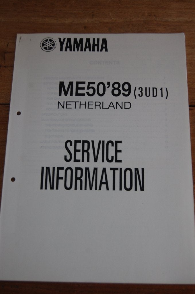 Yamaha ME 50 Yamy service informatie 1989, Ophalen of Verzenden, Zo goed als nieuw