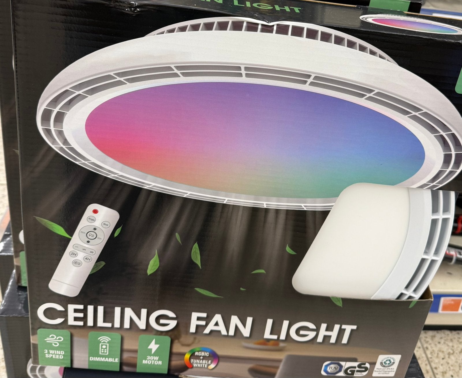 Plafondventilator met LED-verlichting en afstandsbediening, Ophalen of Verzenden, Nieuw