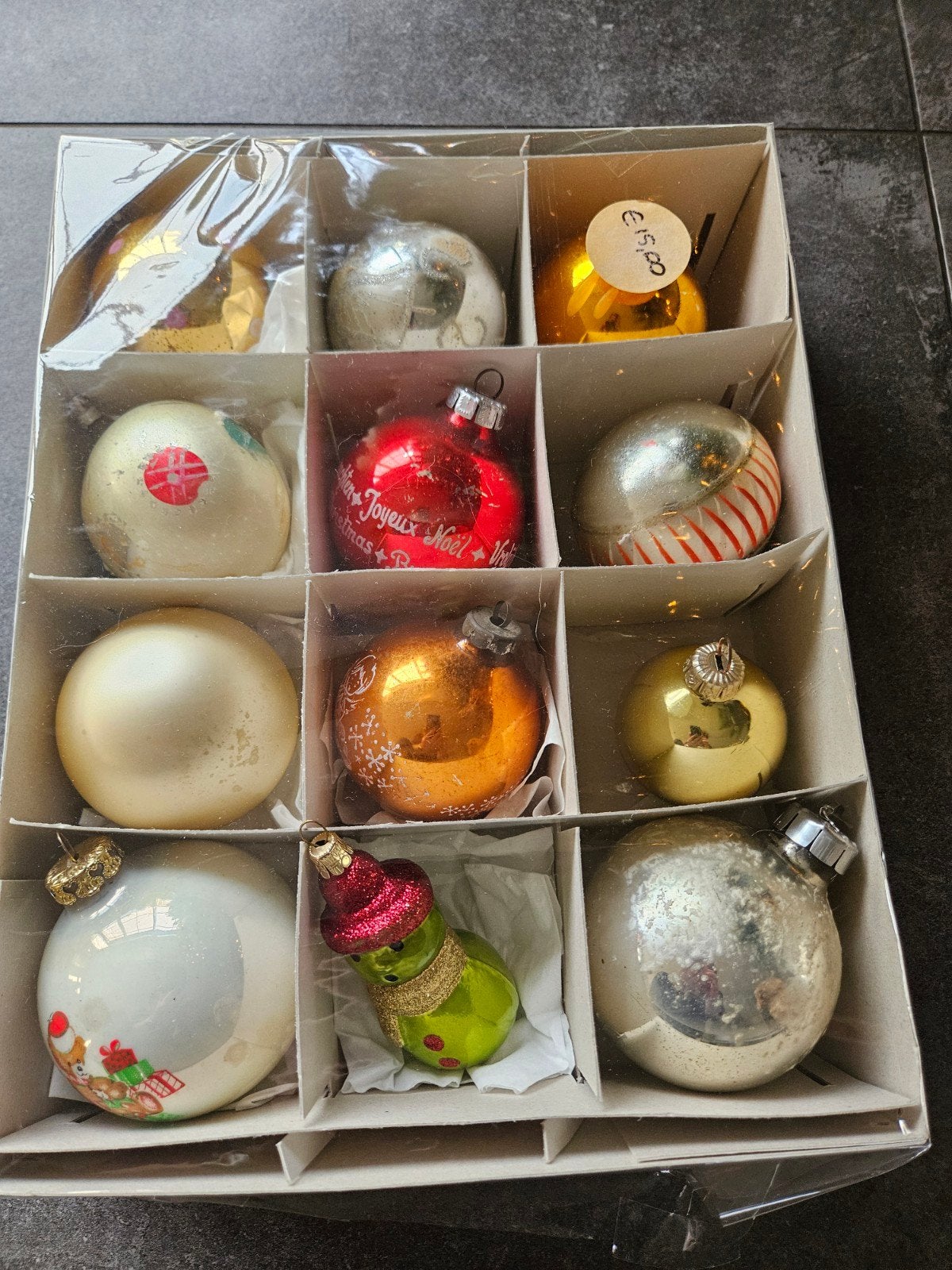 12 oude vintage  kerstballen van glas, Ophalen of Verzenden