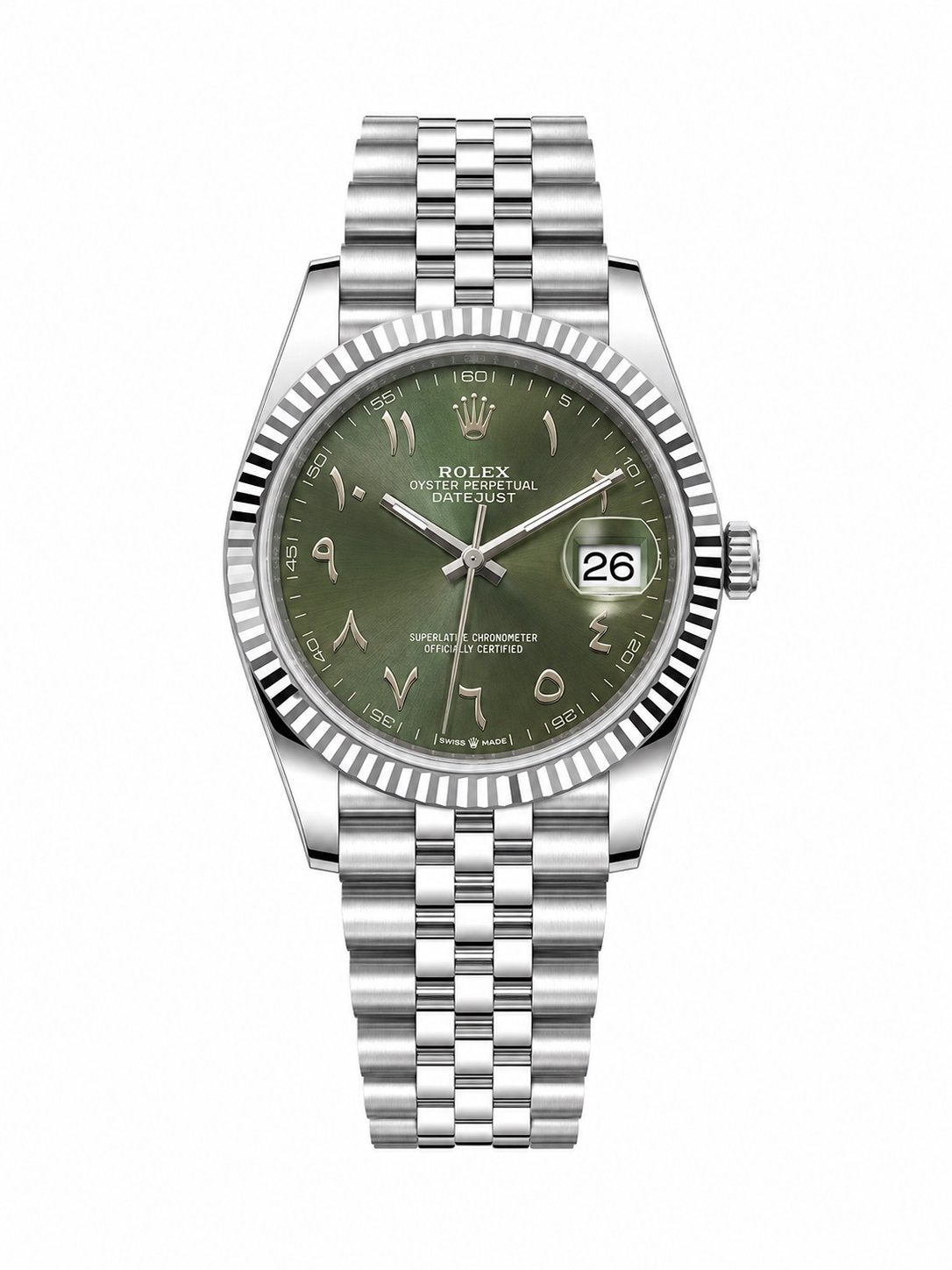 Rolex Datejust Zilver Arabische Cijfers, Staal, Rolex, Verzenden, Polshorloge